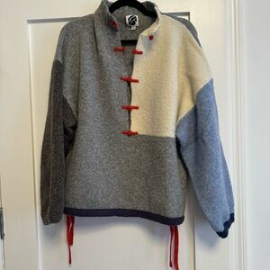 Yan Yan Knits women’s sweater size M Charlie colorblock in stone